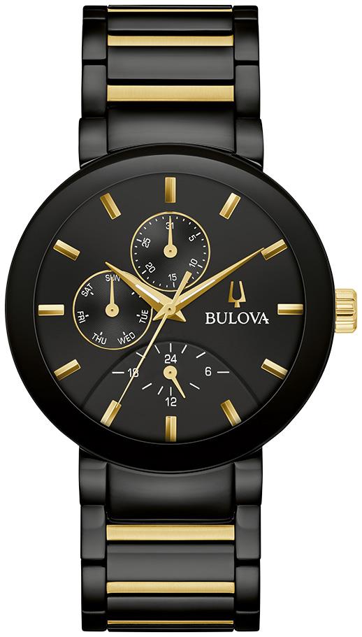 Men's Modern Futuro Stainless Steel Bracelet watch, Black dial