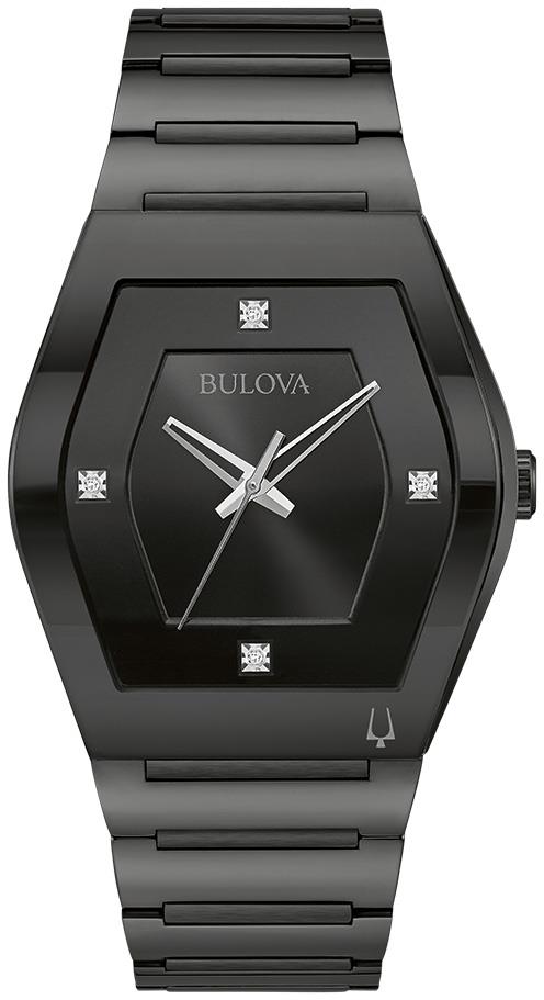 Men's Modern Gemini Black Stainless Steel Bracelet Watch Black dial
