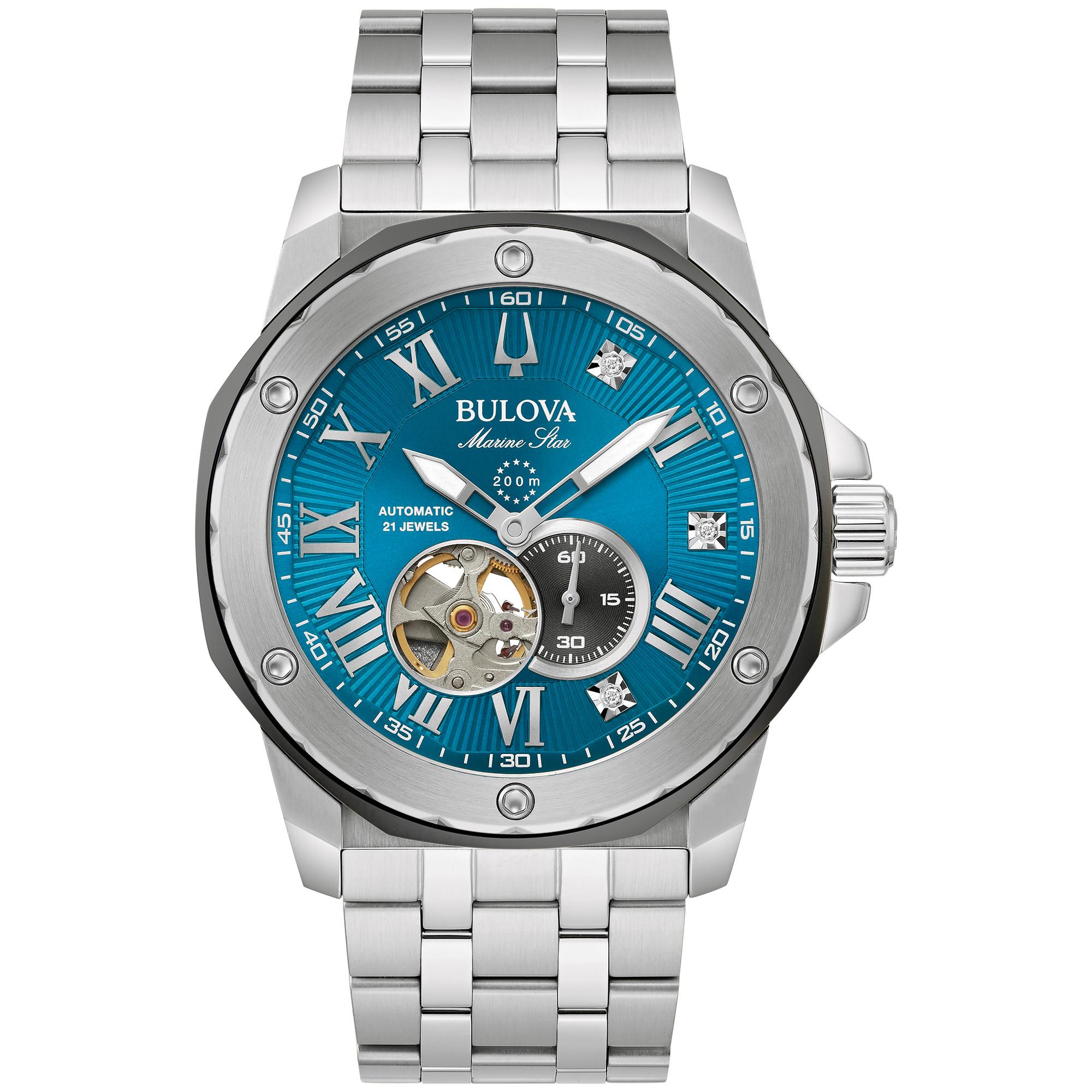 Bulova Mens Marc Anthony Series A  Stainless Steel Bracelet watch, Blue dial
