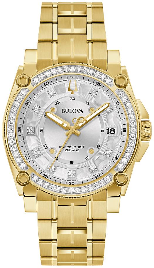 Men's Precisionist Champlain Gold-Tone Stainless Steel Bracelet Watch Silver-White dial