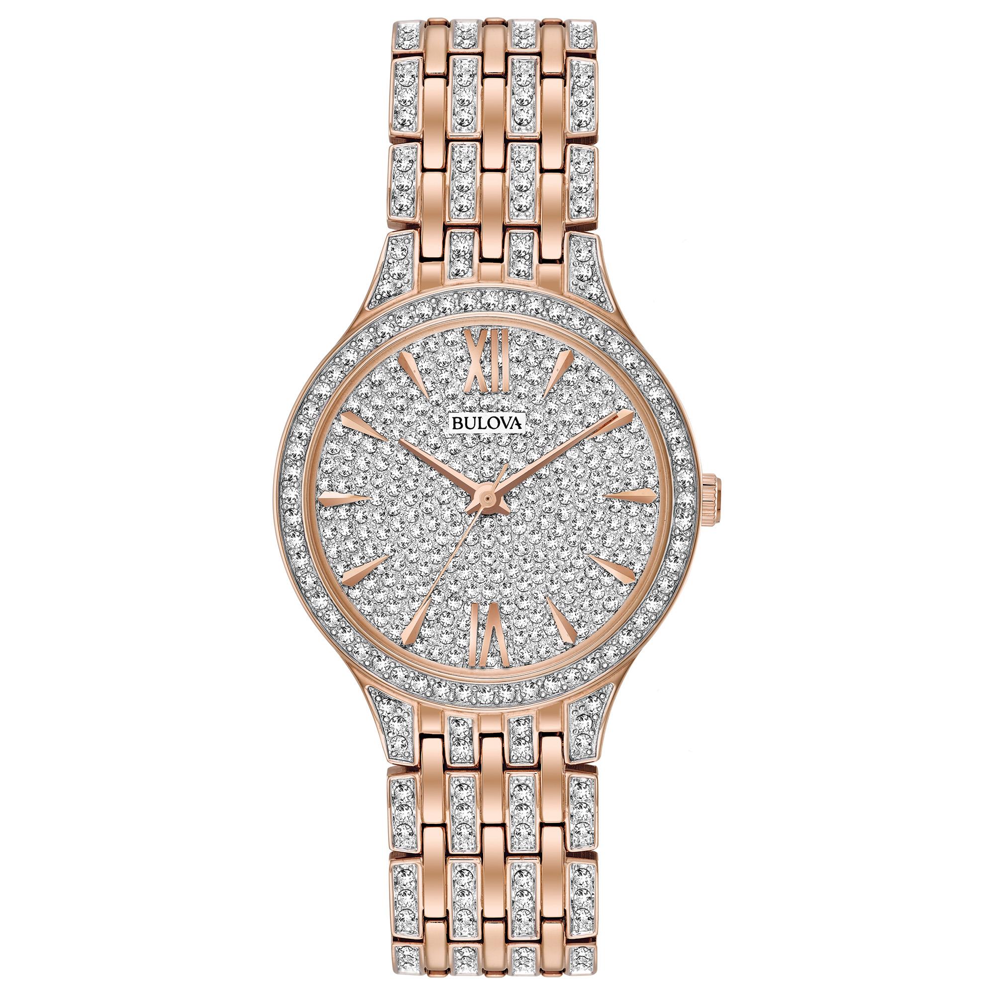 Ladies' Phantom Crystal Collection, full-pave crystals dial and Rose gold-tone SS Bracelet