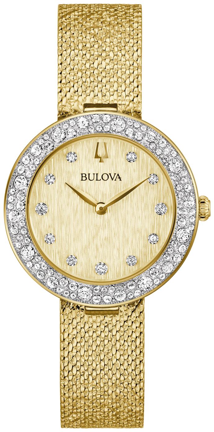 Ladies' Crystal Champagne Gold-Tone Dial and Bracelet Watch