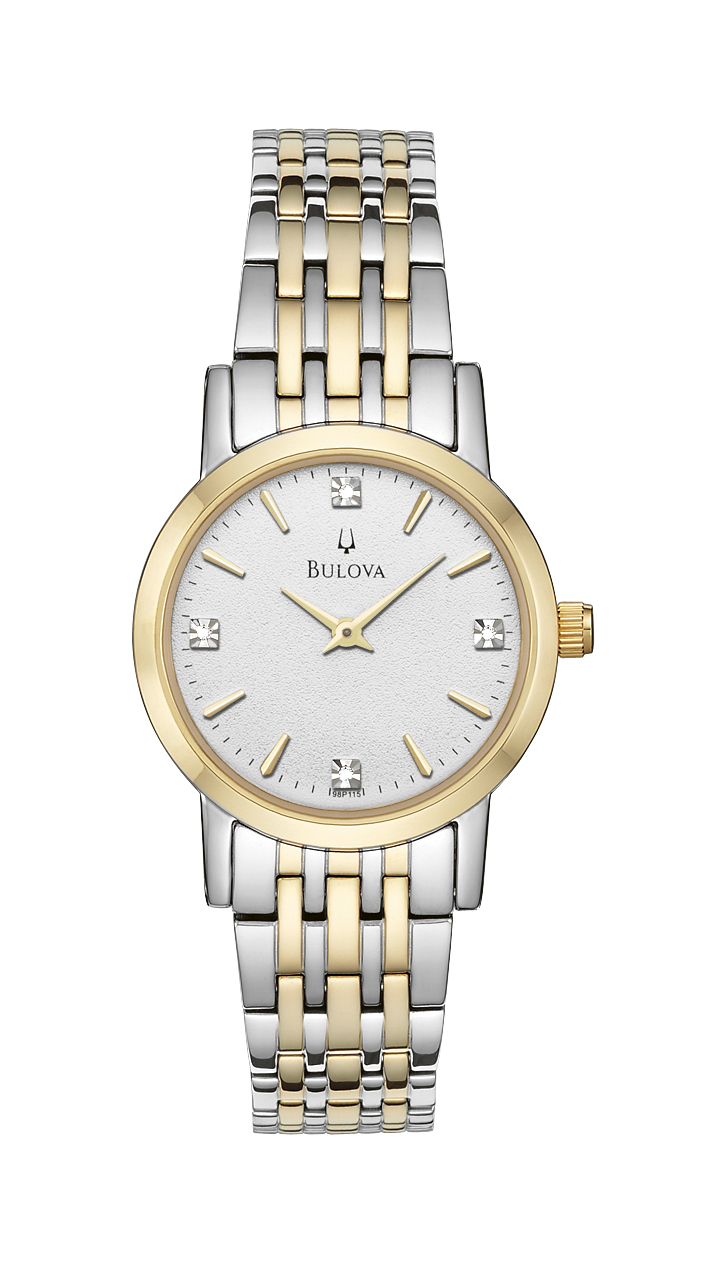 Womens Classic Two-Tone Diamond Watch White-Silver Dial