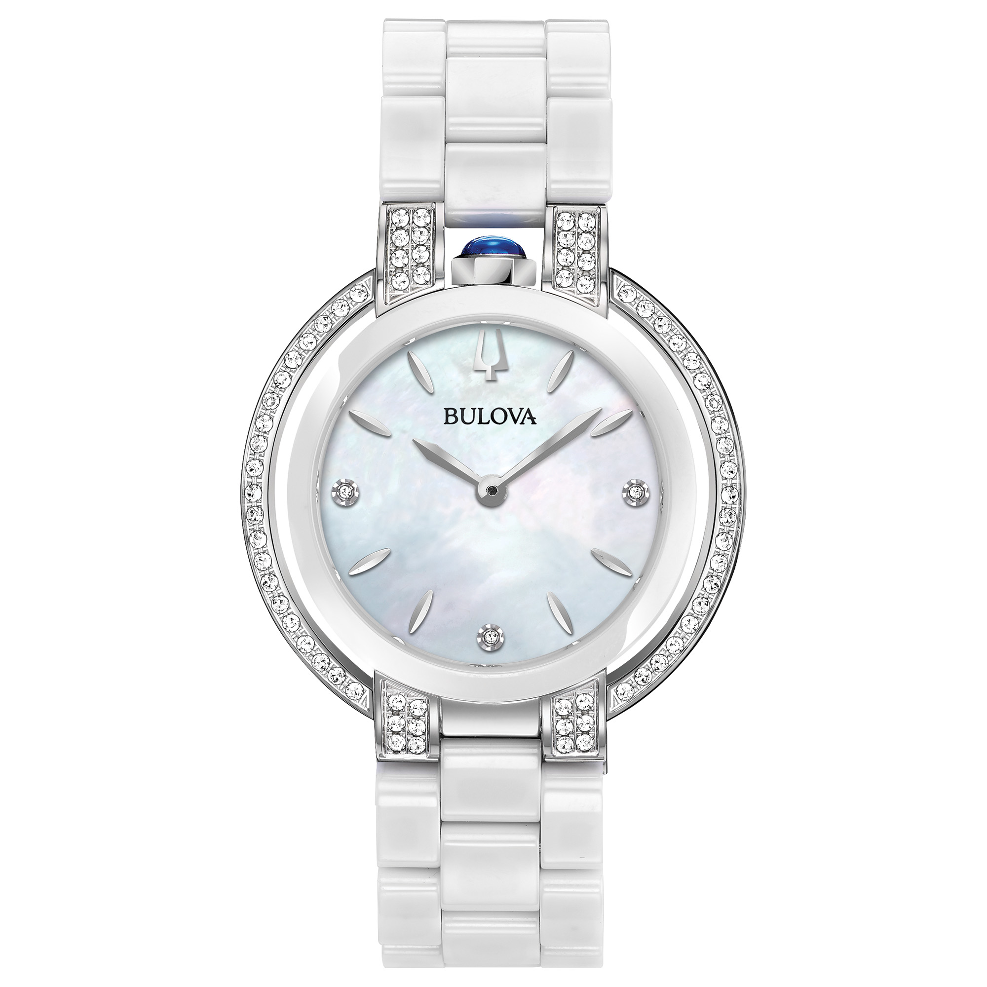 Ladies Rubaiyat Diamond & White Ceramic Watch White Mother-of-Pearl Dial