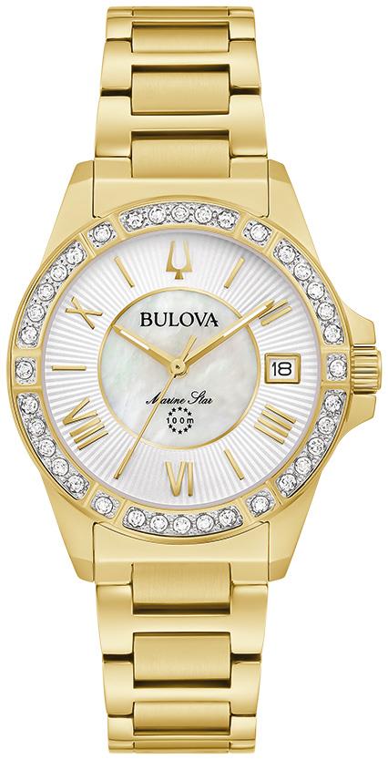 Ladies' Marine Star Gold-Tone Stainless Steel Watch, Mother-of-Pearl Dial