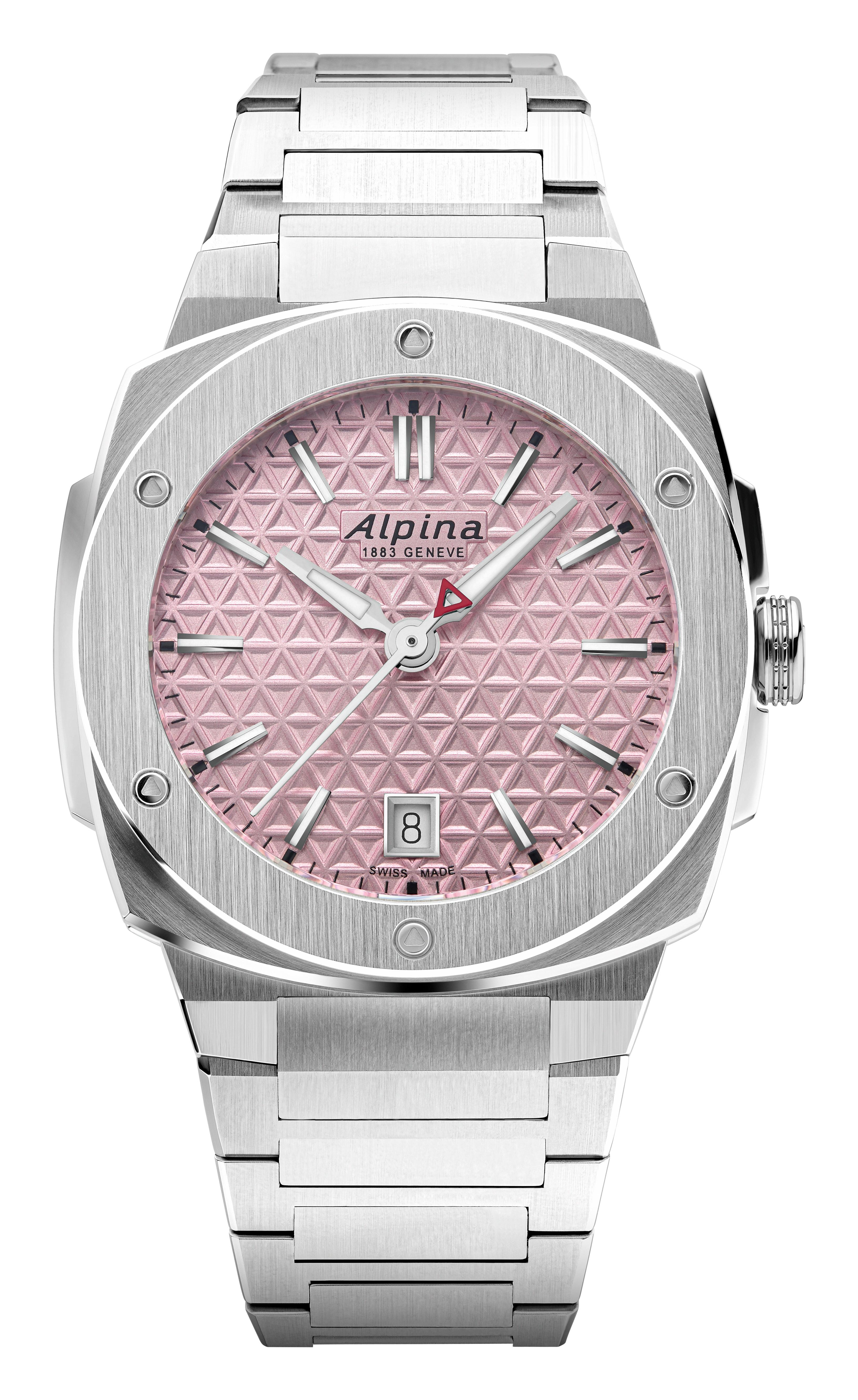 Ladies' Alpiner Extreme Quartz Silver-Tone Stainless Steel Watch, Pink Dial