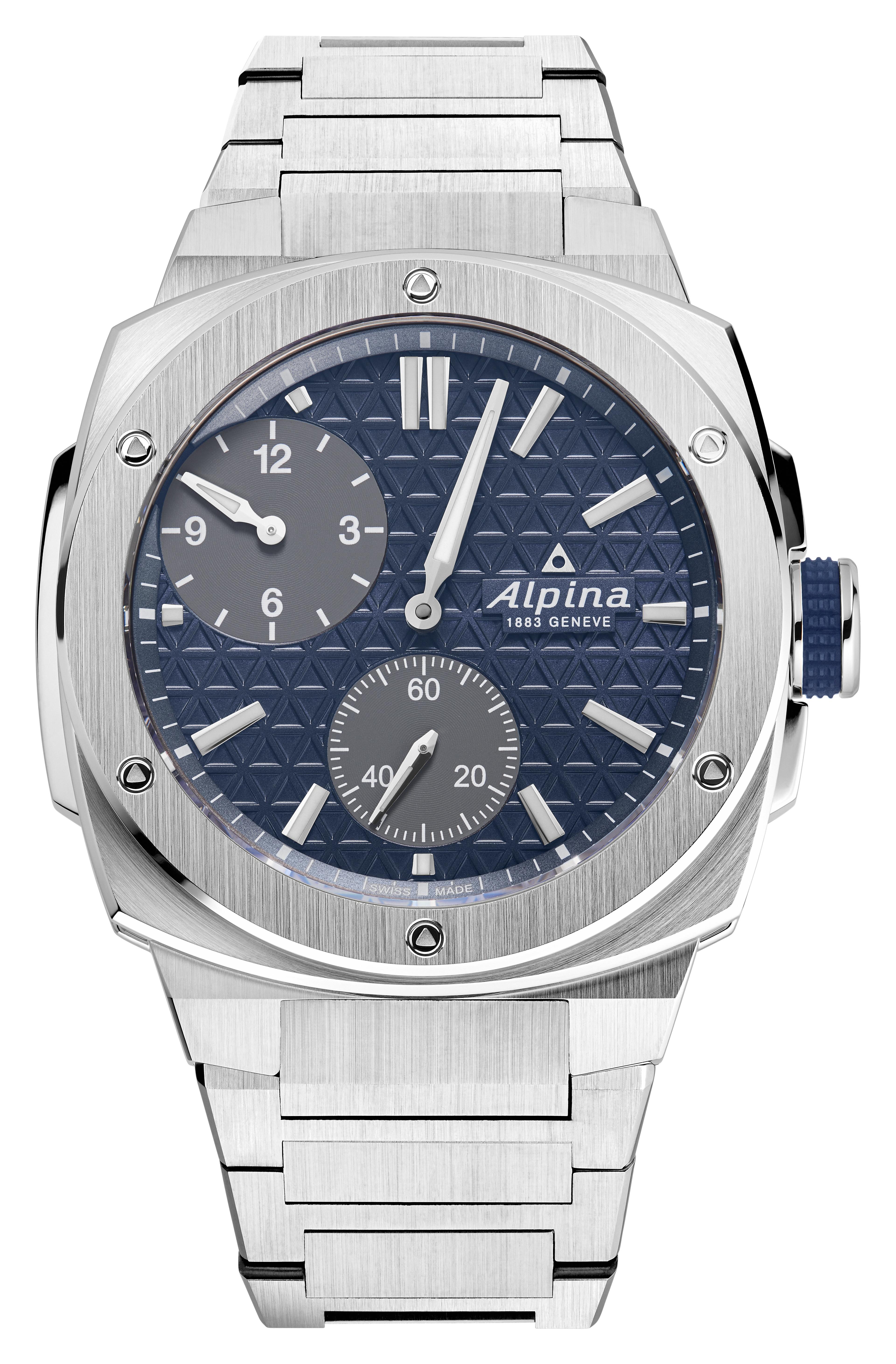 Men's Alpiner Extreme Regulator Automatic Stainless Steel Watch, Navy Dial