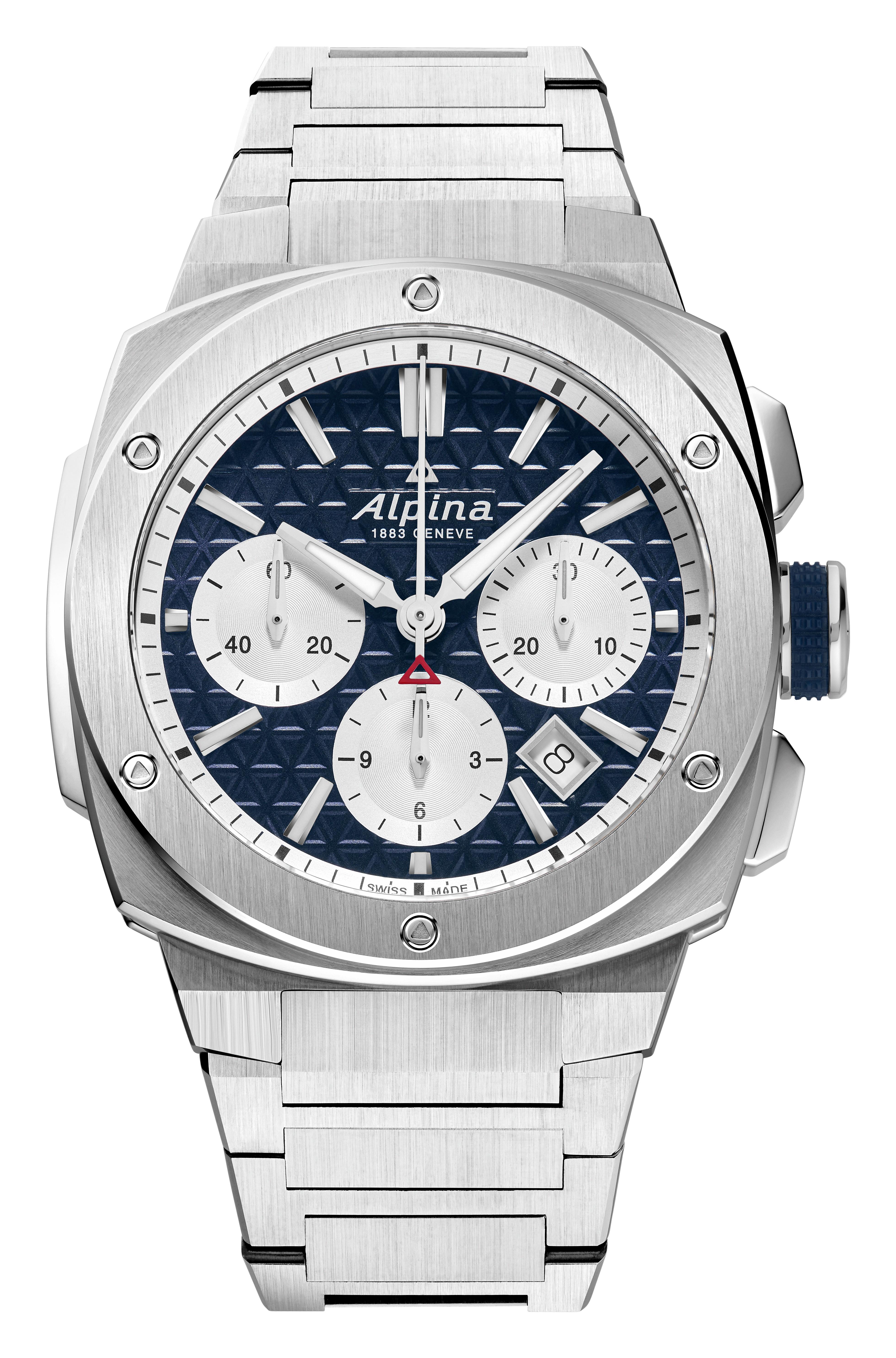 Alpina Men's Alpiner Stainless Steel Bracelet watch, Navy dial