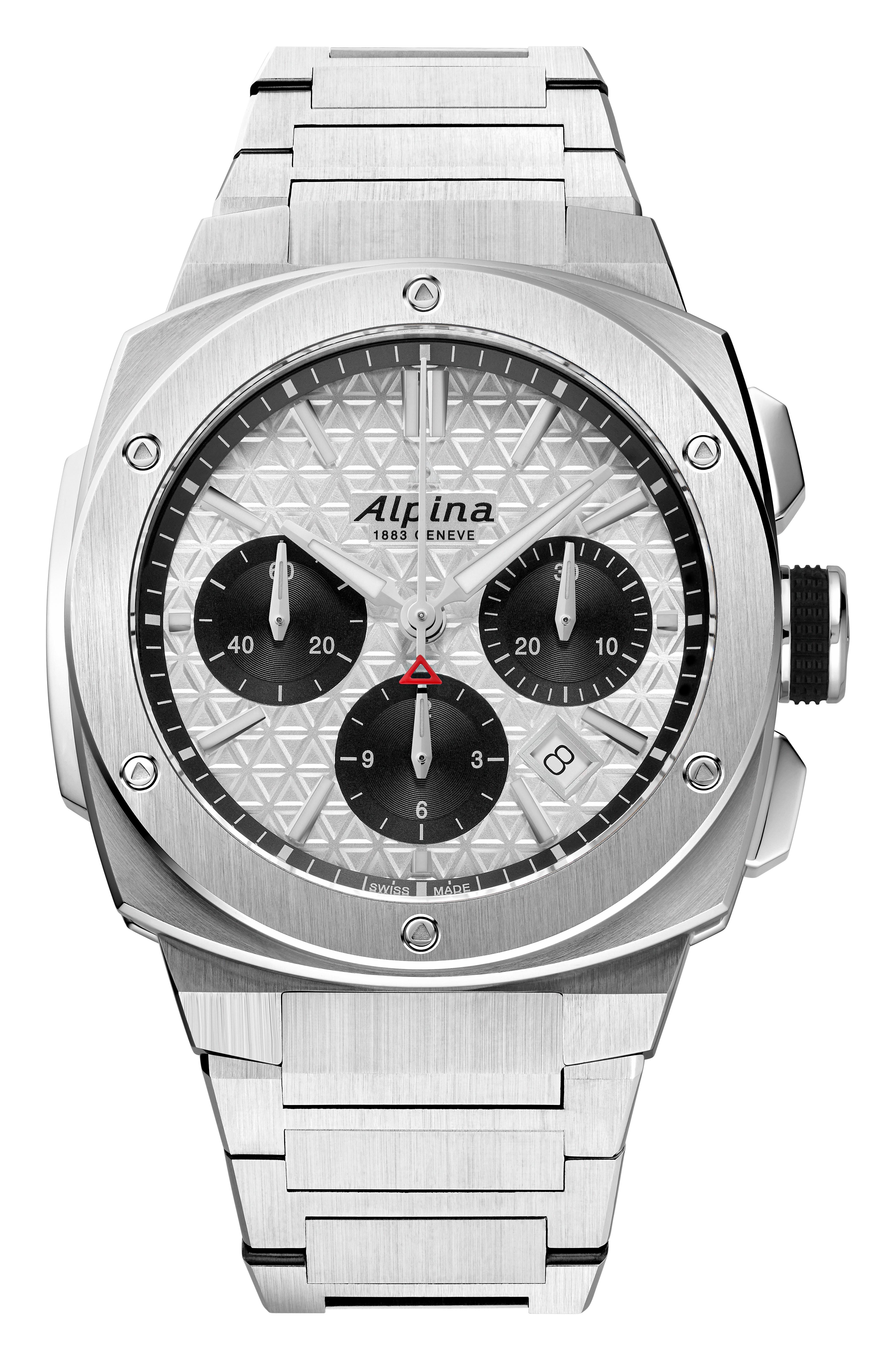 Alpiner Extreme Chronograph Automatic Stainless Steel Watch Silver Dial