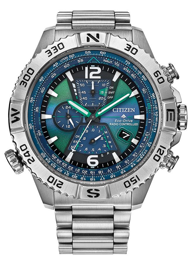 Men's Eco-Drive Promaster Navihawk Stainless Steel Bracelet watch, Blue dial