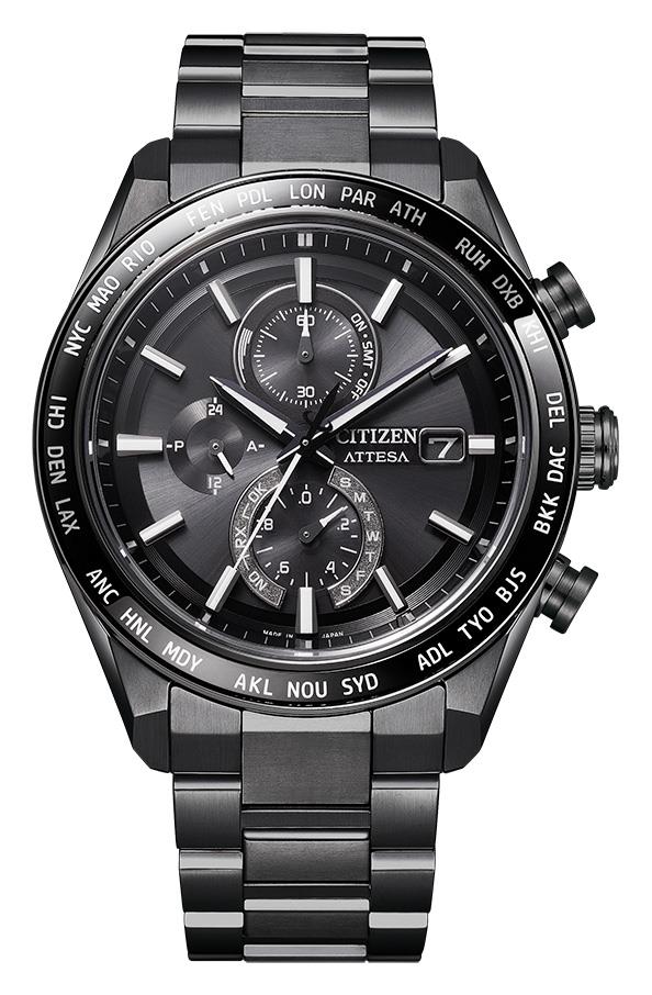 Men's  Attesa Super Titanium with DLC Coating Bracelet watch, Black dial