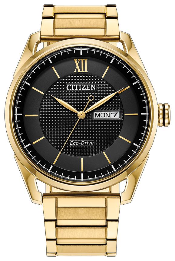 Men's Eco-Drive Classic Stainless Steel Bracelet watch, Black dial