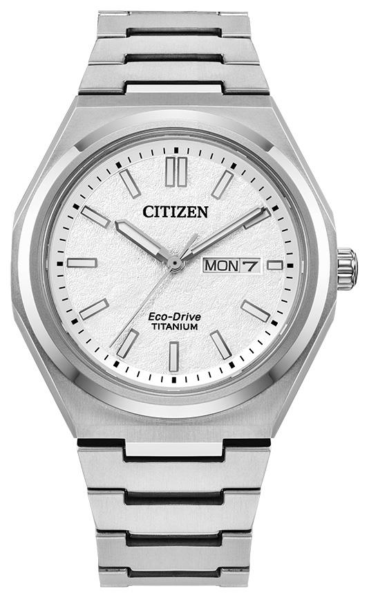 Men's Zenshin Super Titanium Bracelet watch, White dial