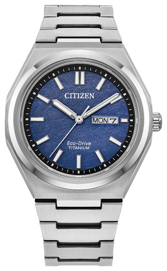 Men's Zenshin Super Titanium Bracelet watch, Blue dial