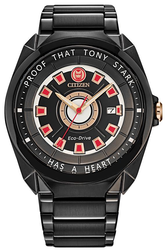 Men's Marvel Tony Stark Stainless Steel Bracelet watch, Black dial