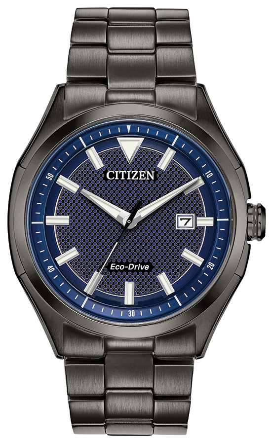 Men's Sport Casual Eco-Drive Stainless Steel Bracelet watch, Blue dial