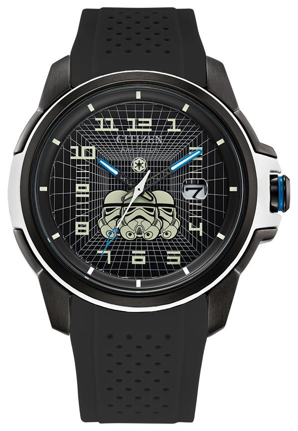 Men's Imperial Stormtrooper Eco-Drive Black Silicone Strap Watch, Black Dial