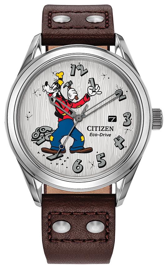 Disney Men's Mickey's Friends Leather Strap watch, White dial