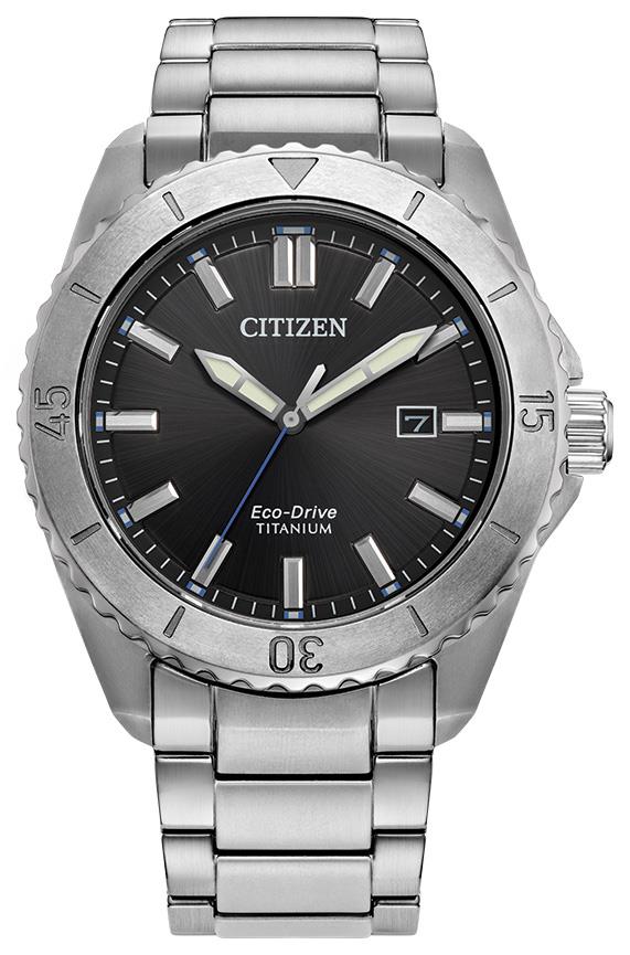 Men's Brycen Eco-Drive Super Titanium Bracelet watch, Black dial