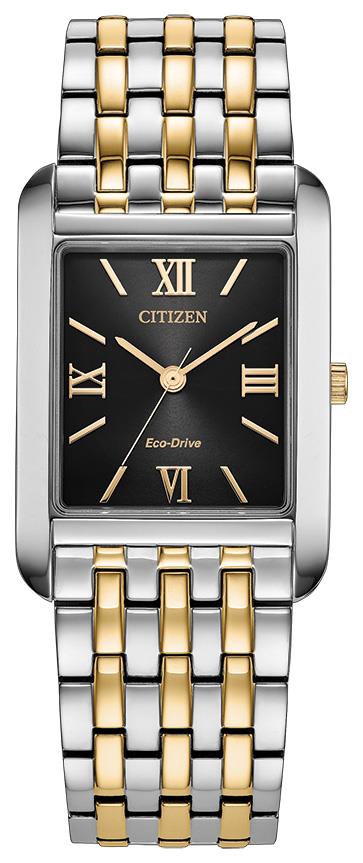 Men's Eco-Drive Classic Stainless Steel Bracelet watch, Black dial