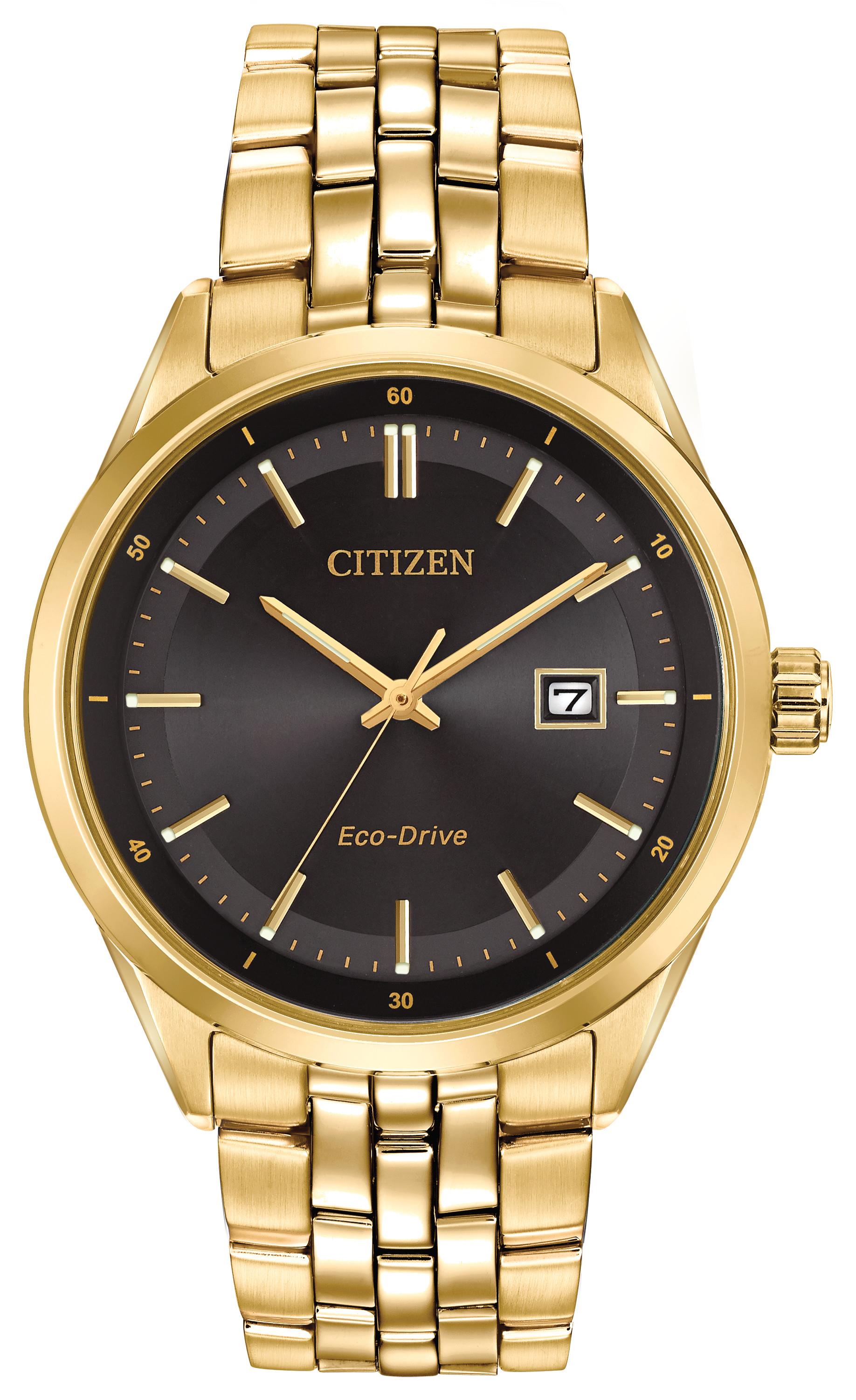Men's Addysen Eco-Drive Stainless Steel Bracelet watch, Black dial