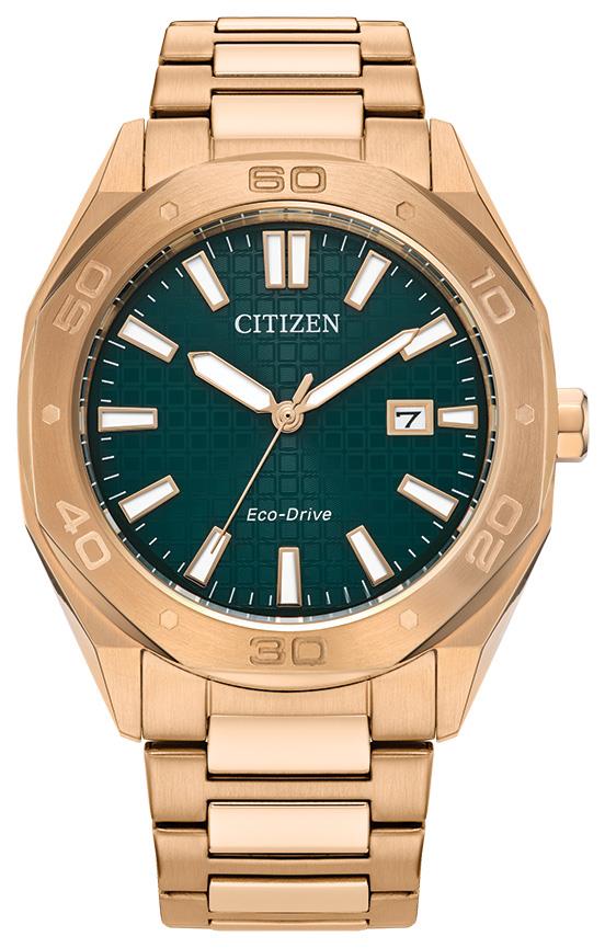 Men's Odyn Eco-Drive Stainless Steel Bracelet watch, Green dial