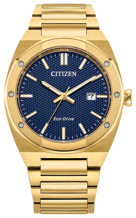 Men's Eco-Drive Sport Luxury Stainless Steel Bracelet watch, Blue dial