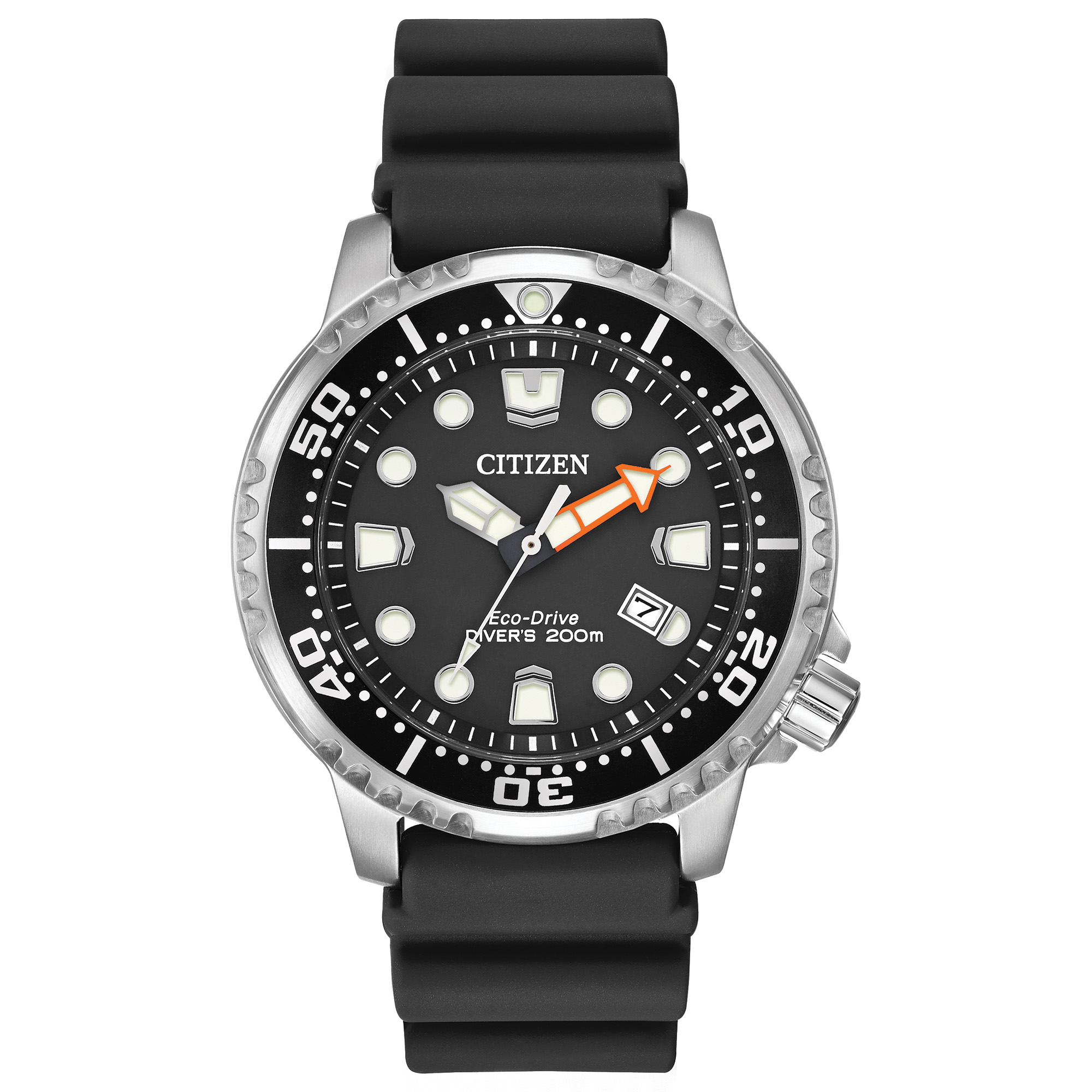 Men's Promaster Dive Eco-Drive Black Polyurethane Strap Watch, Black Dial