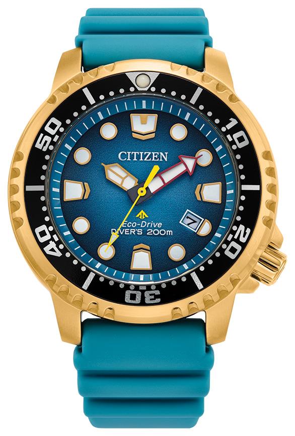 Men's Promaster Dive, Eco-Drive Polyurethane Strap watch, turquoise dial