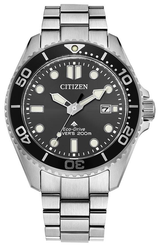 Men's Eco-Drive Promaster Dive Stainless Steel Bracelet watch, Black dial