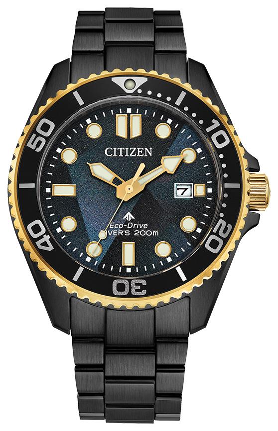 Men's Eco-Drive Promaster Dive Stainless Steel Bracelet watch, Black dial