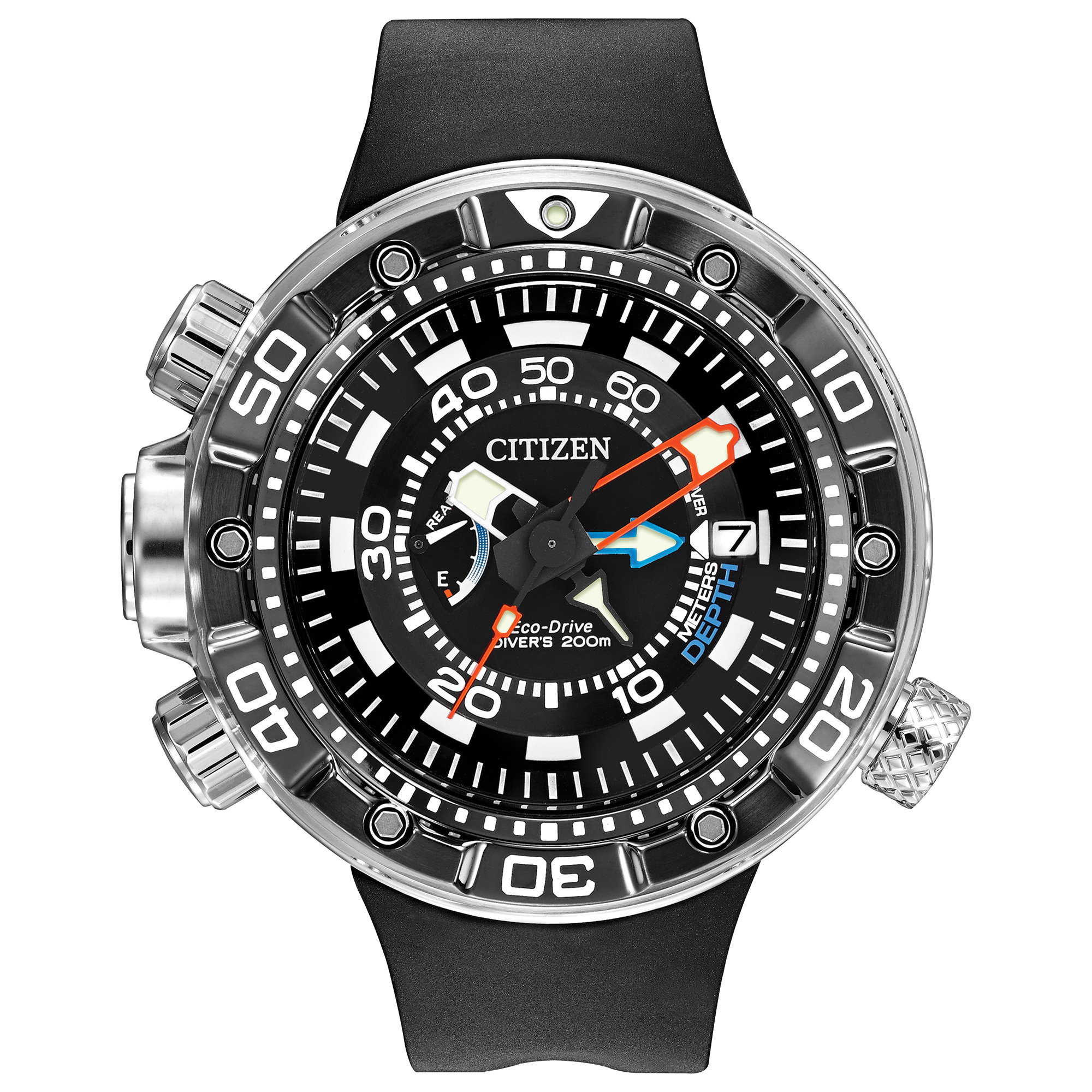 Men's Promaster Aqualand Eco-Drive Polyurethane Strap watch, Black dial