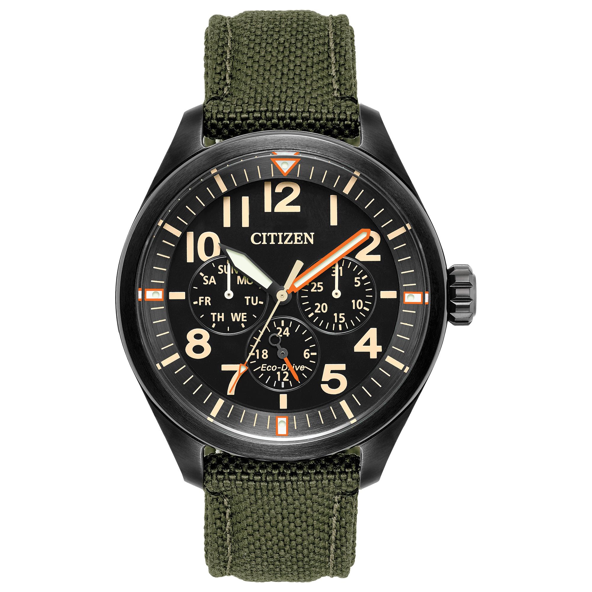 Men's Garrison Eco-Drive CORDURA(r) Strap watch, Black dial