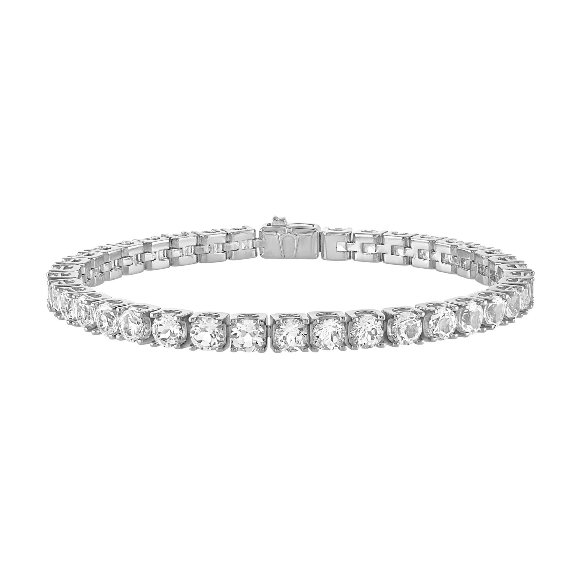 Classic White Topaz Tennis Bracelet, 8.5"