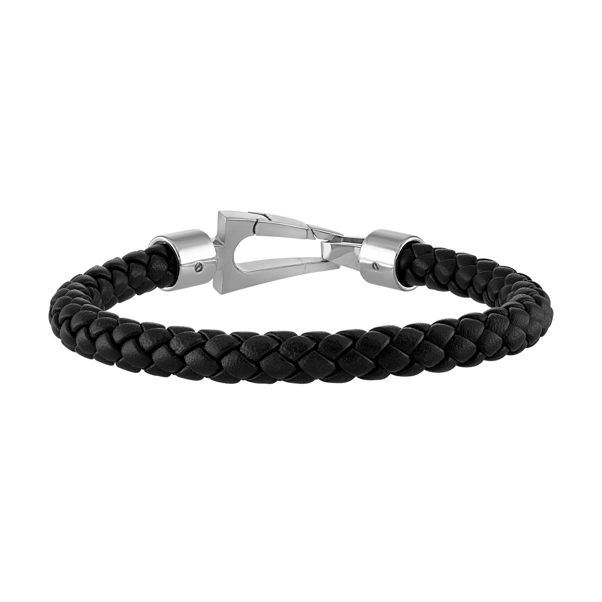 Marine Star Black Nautical Braided Bracelet Medium 8" - 8.5"
