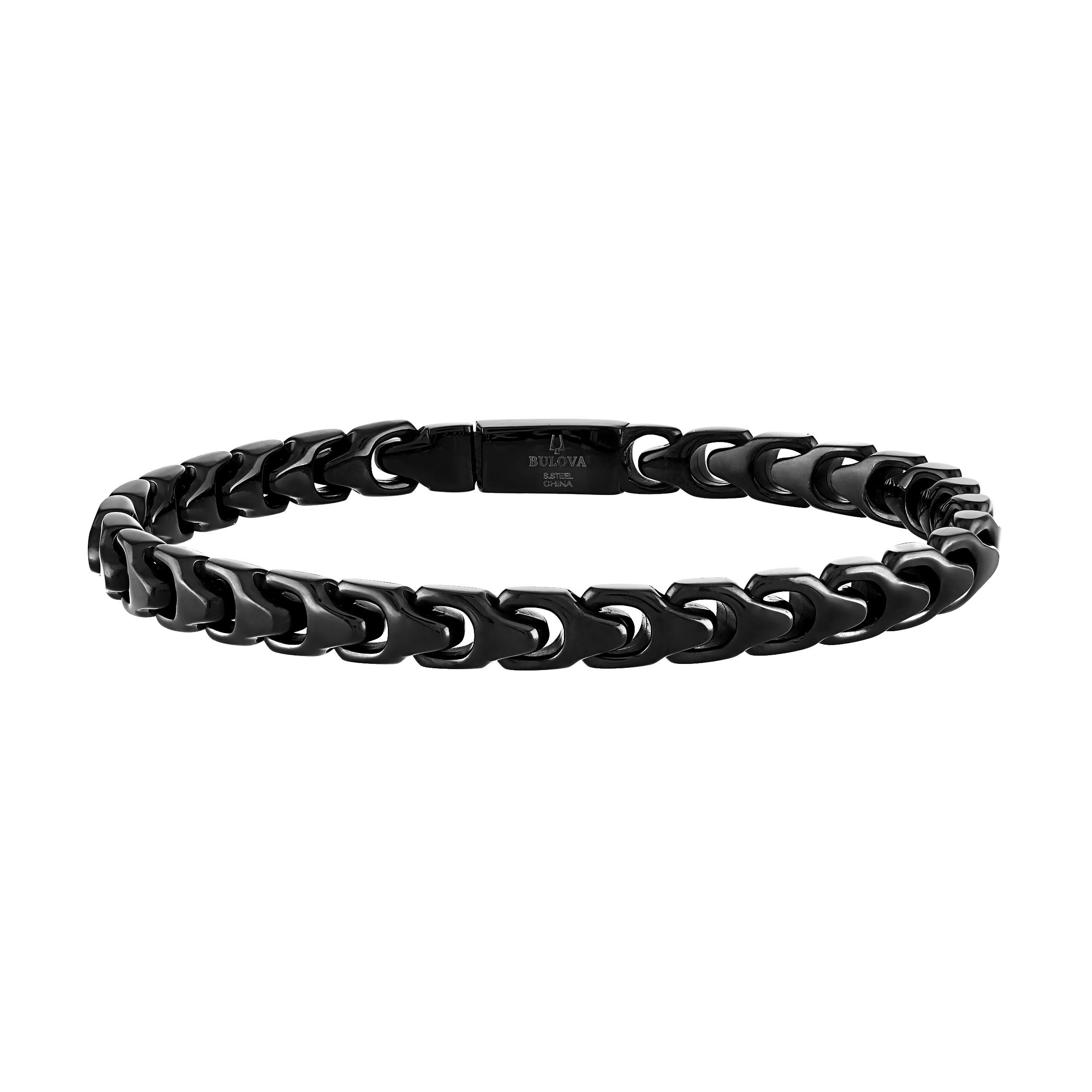 Bulova Link(tm) 6mm Black-tone Bracelet, 7.25"