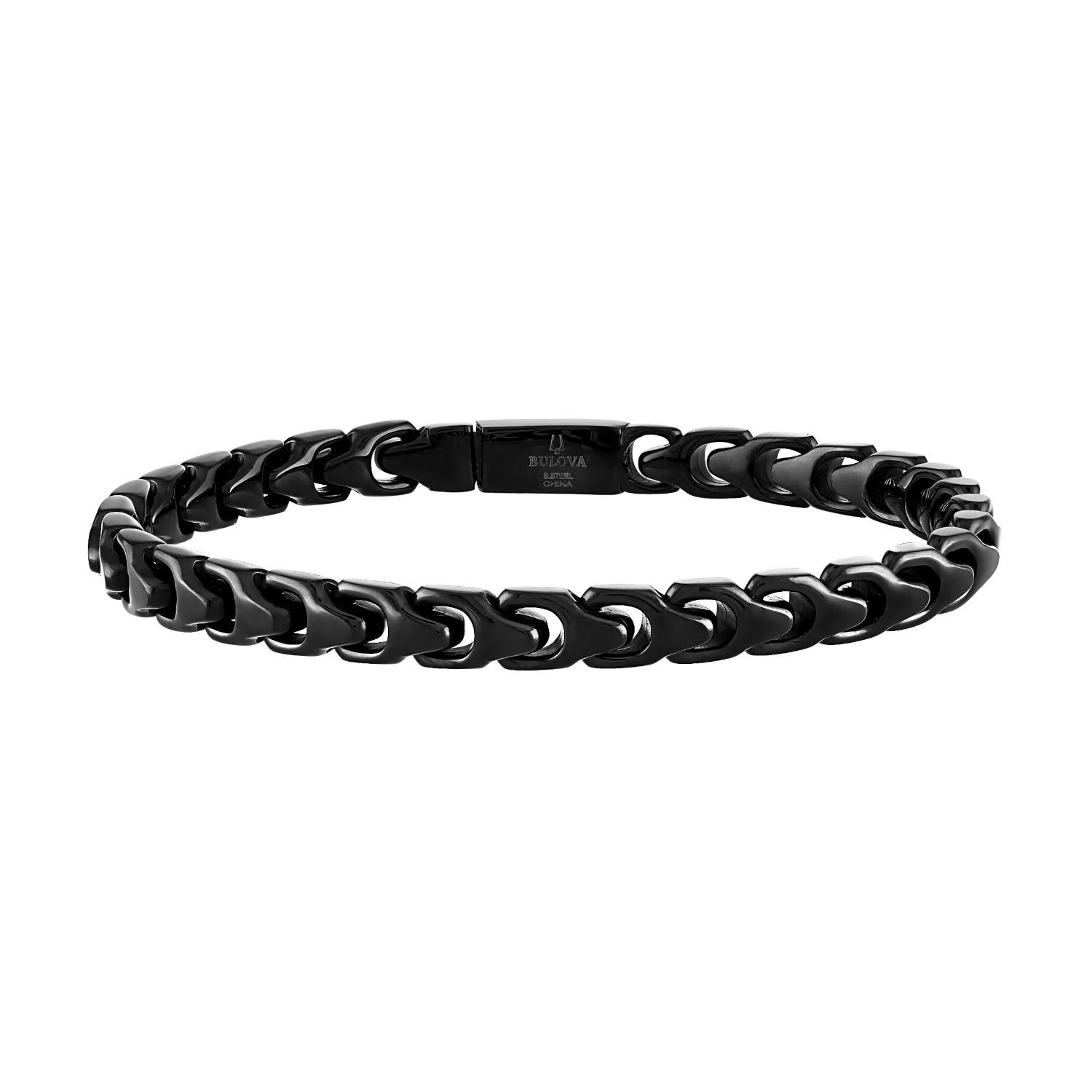 Bulova Link(tm) 6mm Black-tone Bracelet, 8"
