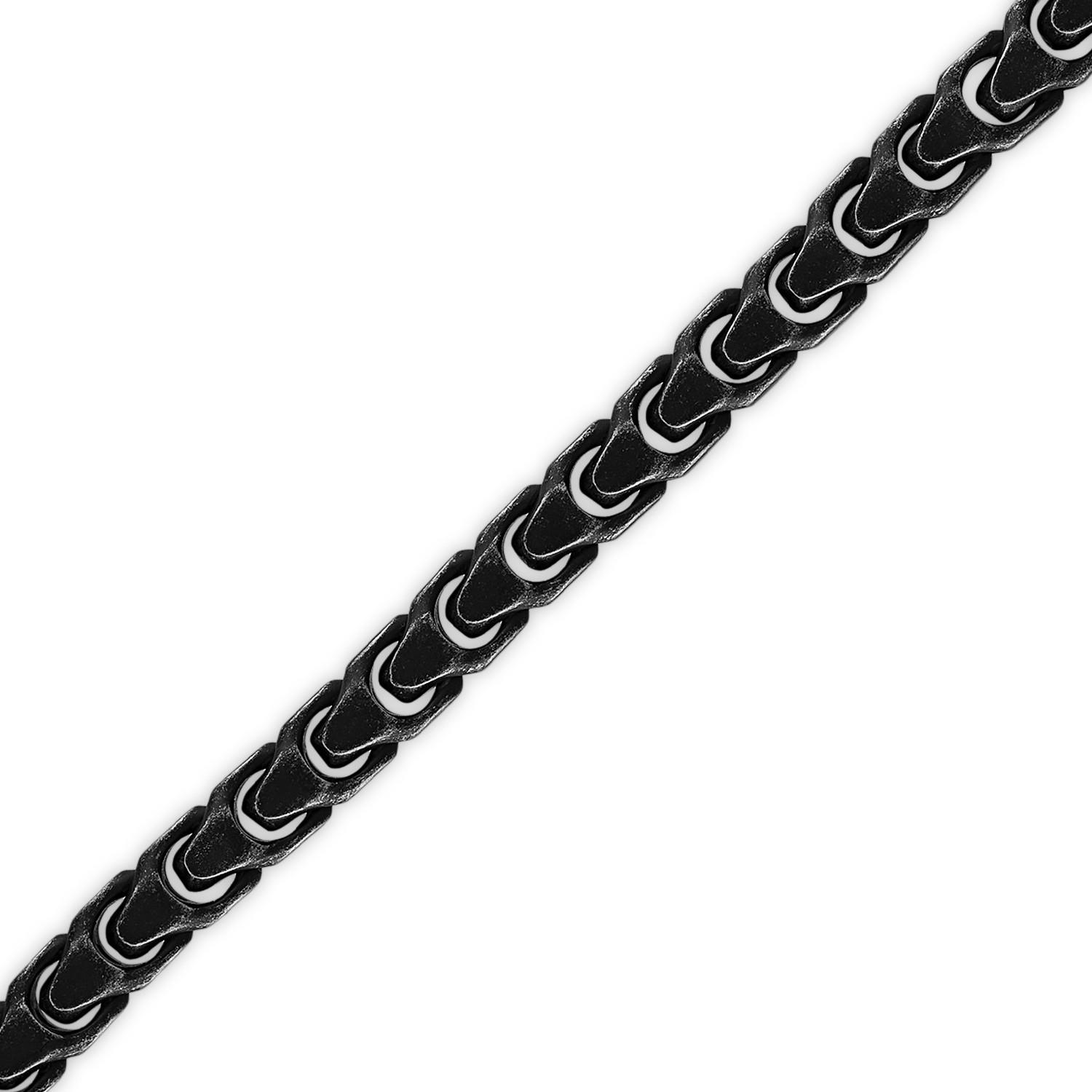 Bulova Link(tm) 8mm Polished Black Bracelet, 8"