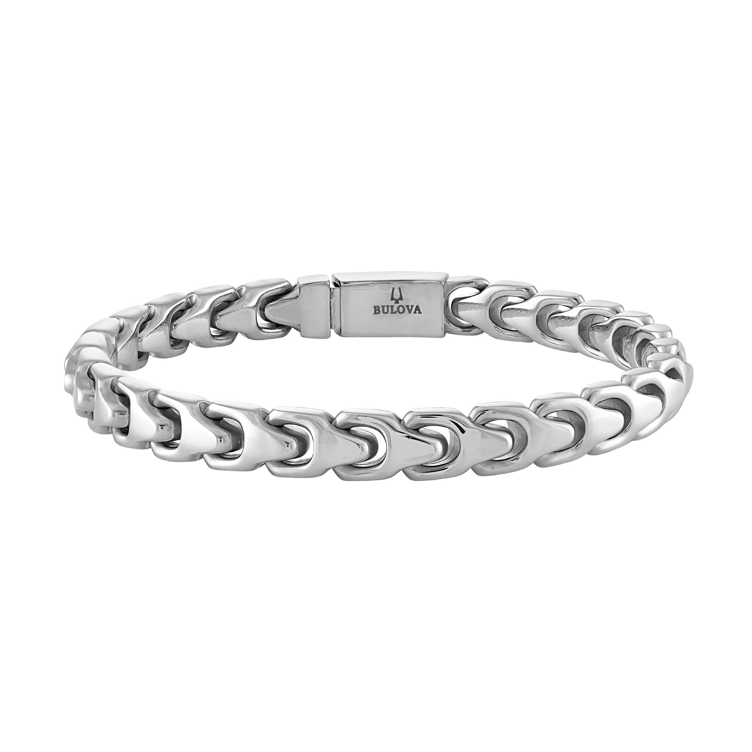 Bulova Link(tm)  8mm Silver-Tone Bracelet, 7.25"