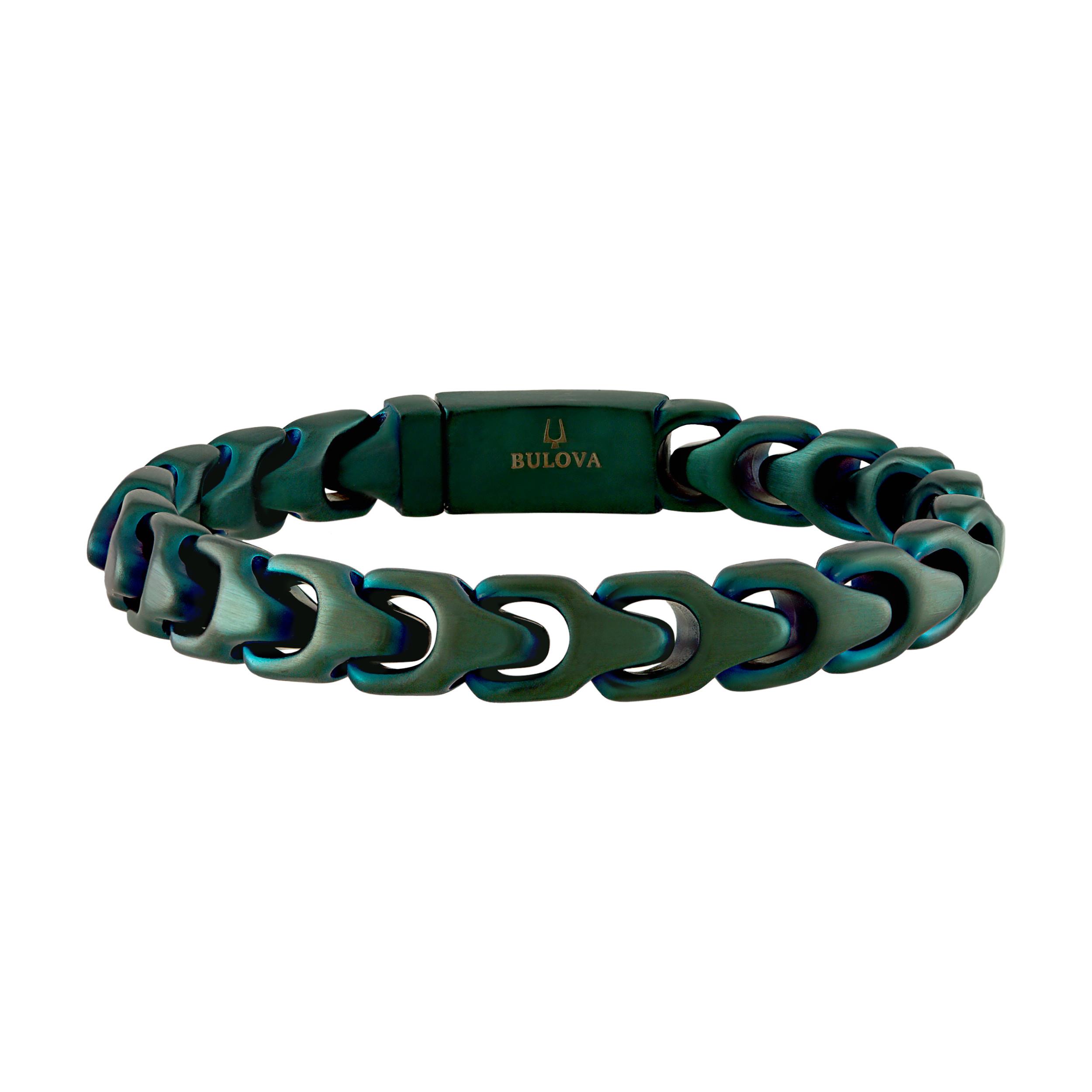 Bulova Link(tm) 8mm Forest Green Bracelet, 7.25"