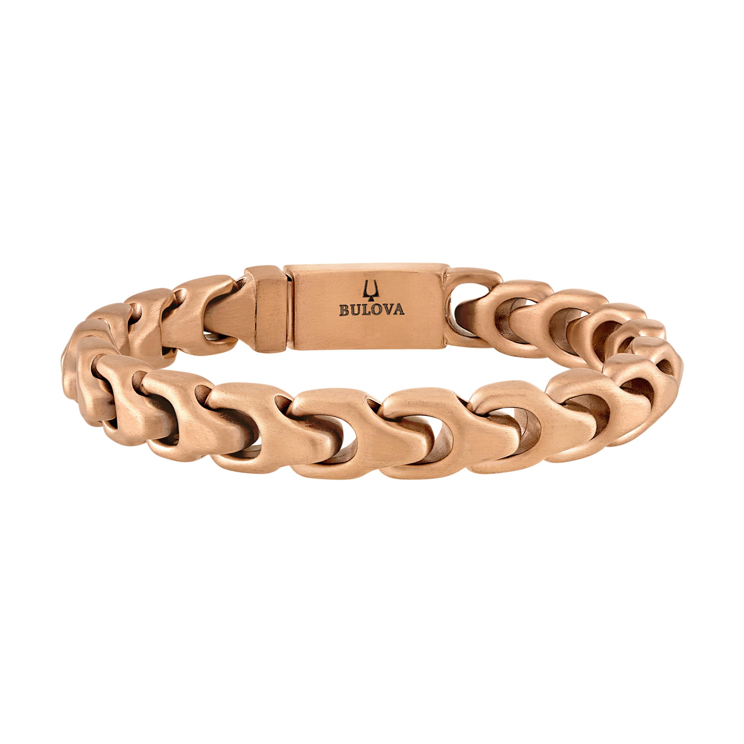 Bulova Link(tm) 8mm Rose-tone Satin finish Bracelet, 8.5"