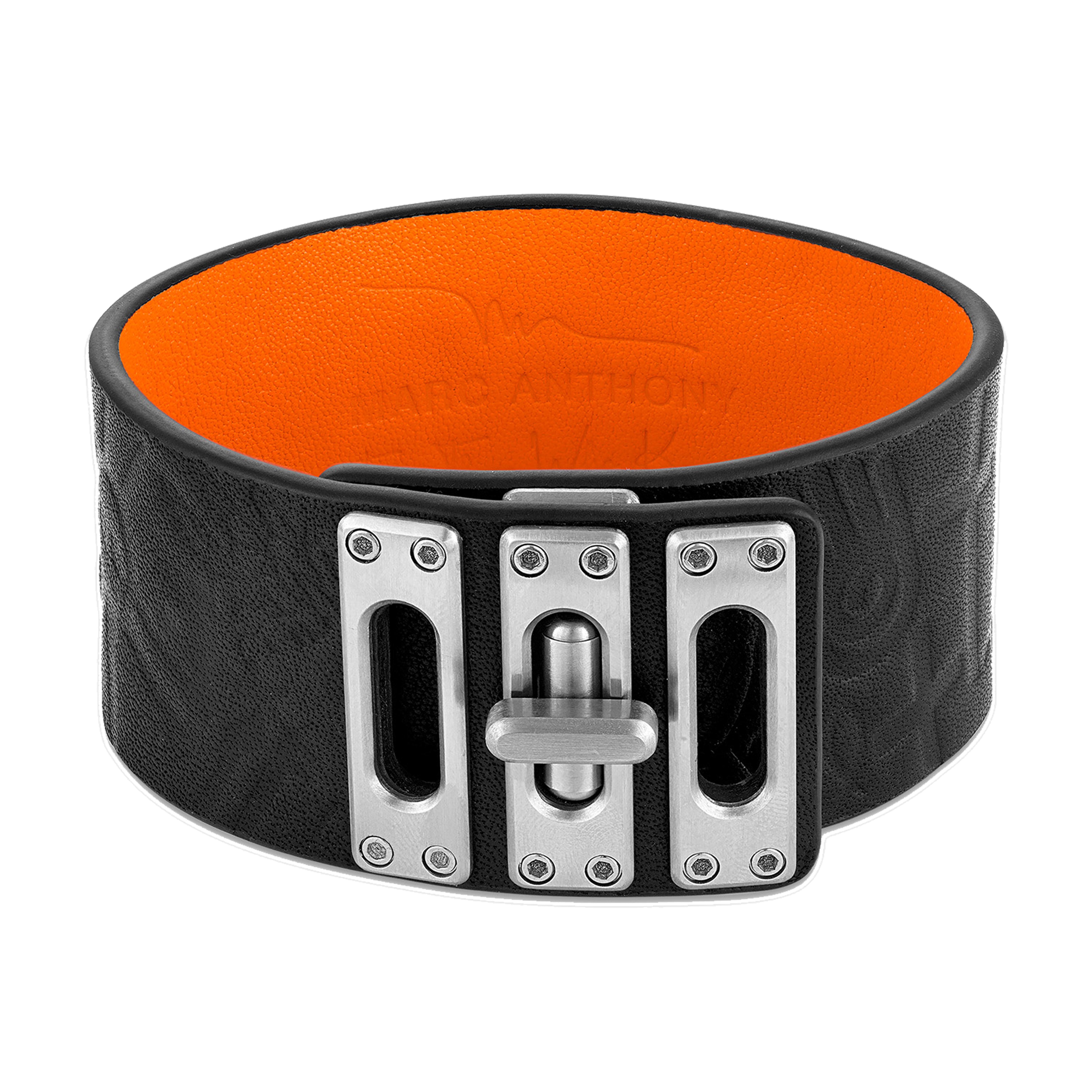 Marc Anthony Black & Orange Leather Bracelet 8"-8.5"