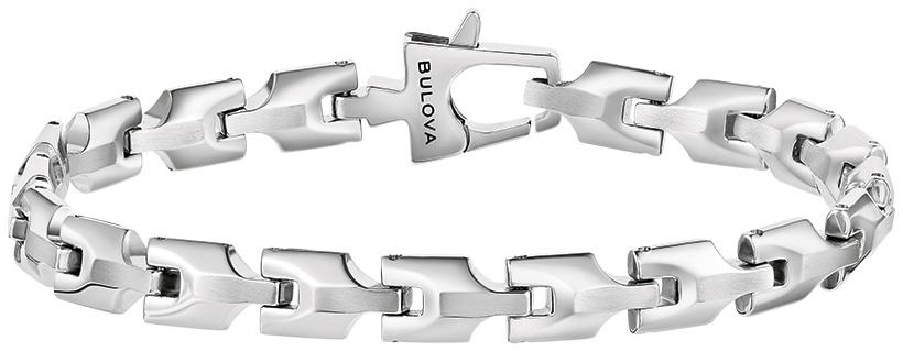 Bulova Link (tm)  Stainless Steel Dual Finish Bulova Link Bracelet, 8"