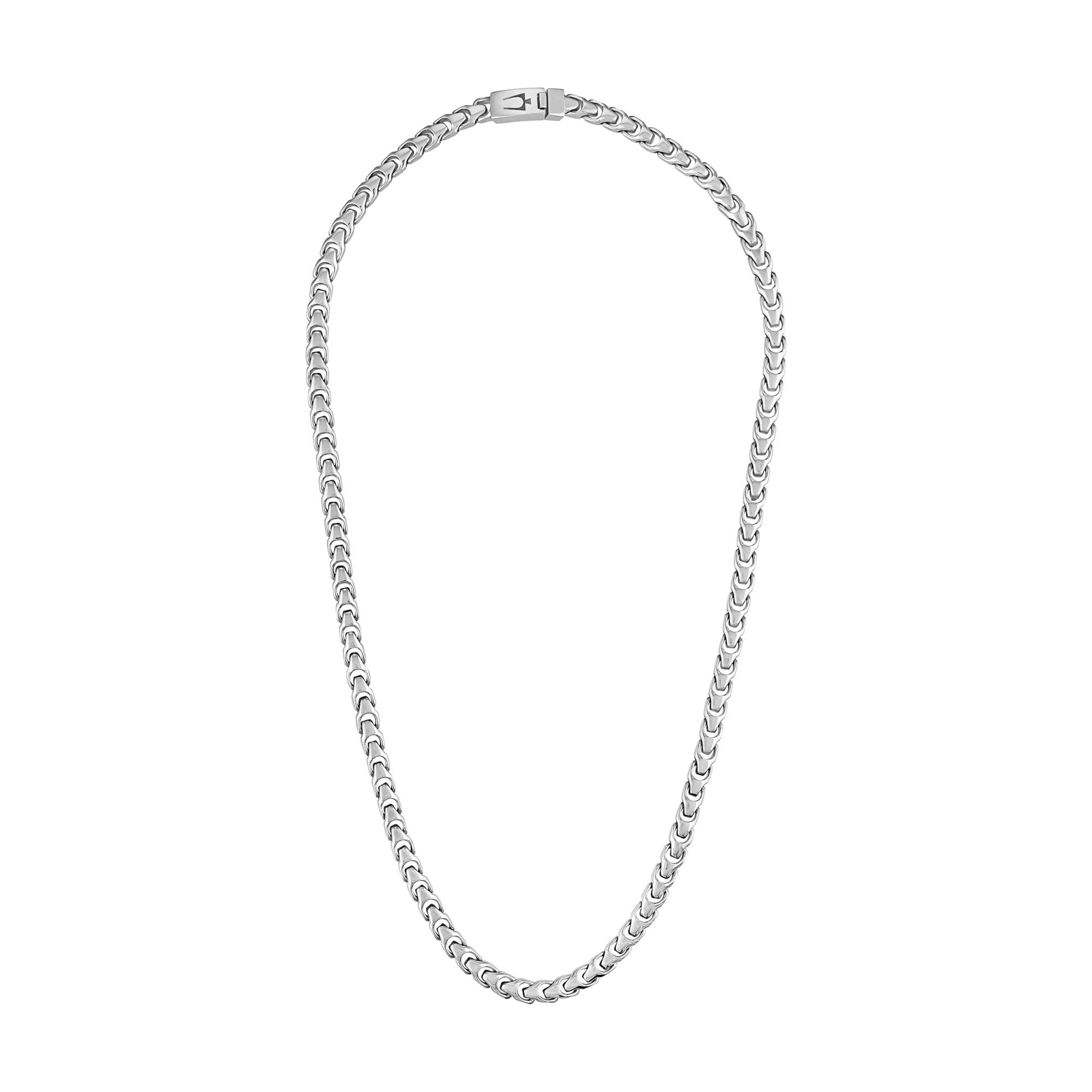 Bulova Link(tm) 6mm Polished Silver-tone Necklace, 22"