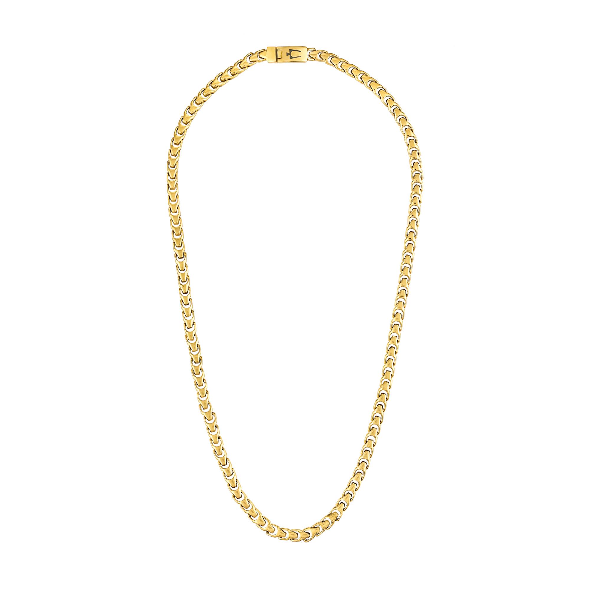 Bulova Link(tm) 8mm Polished Gold-tone Necklace, 24"