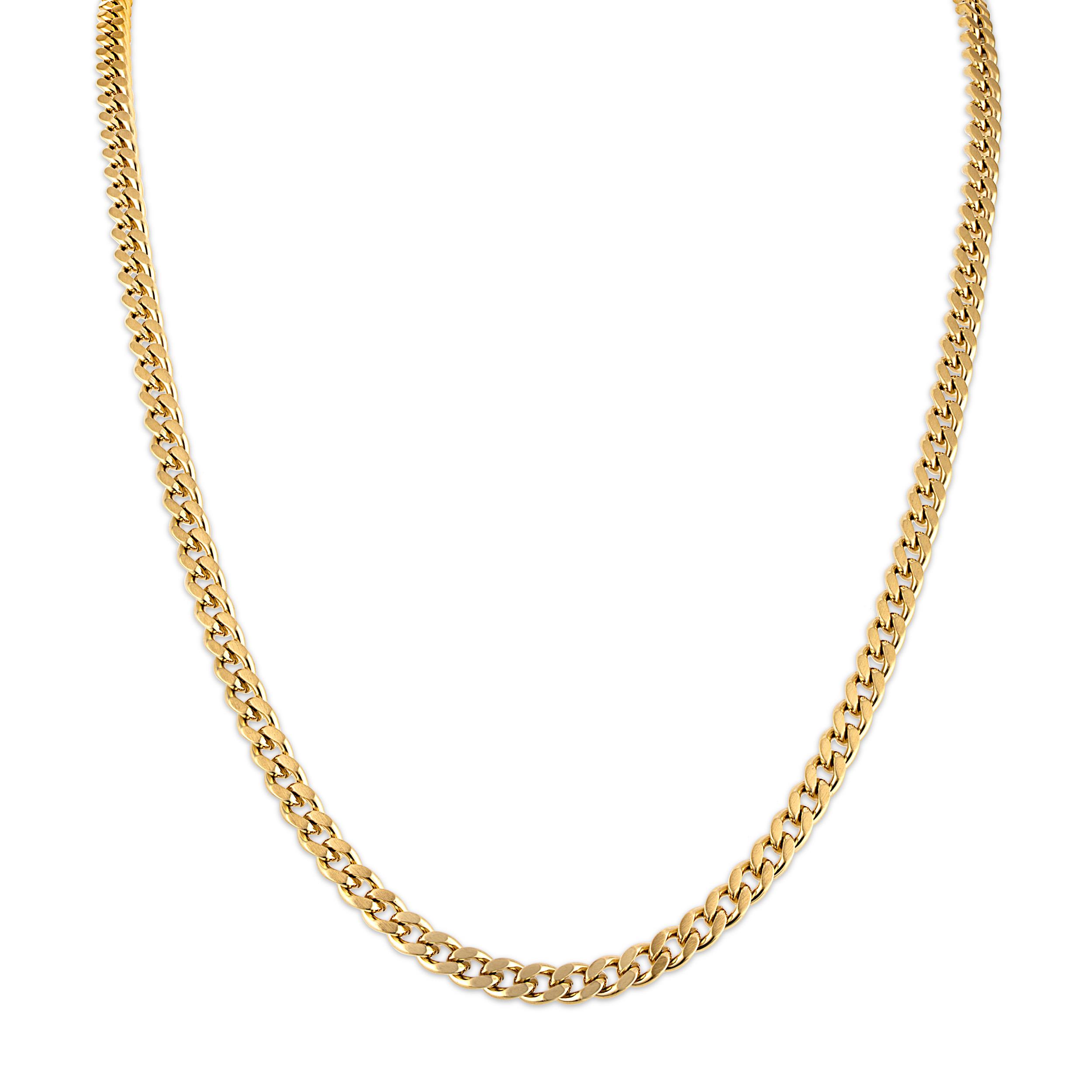 Classic 6mm Gold-tone Curb Chain Necklace, 22"
