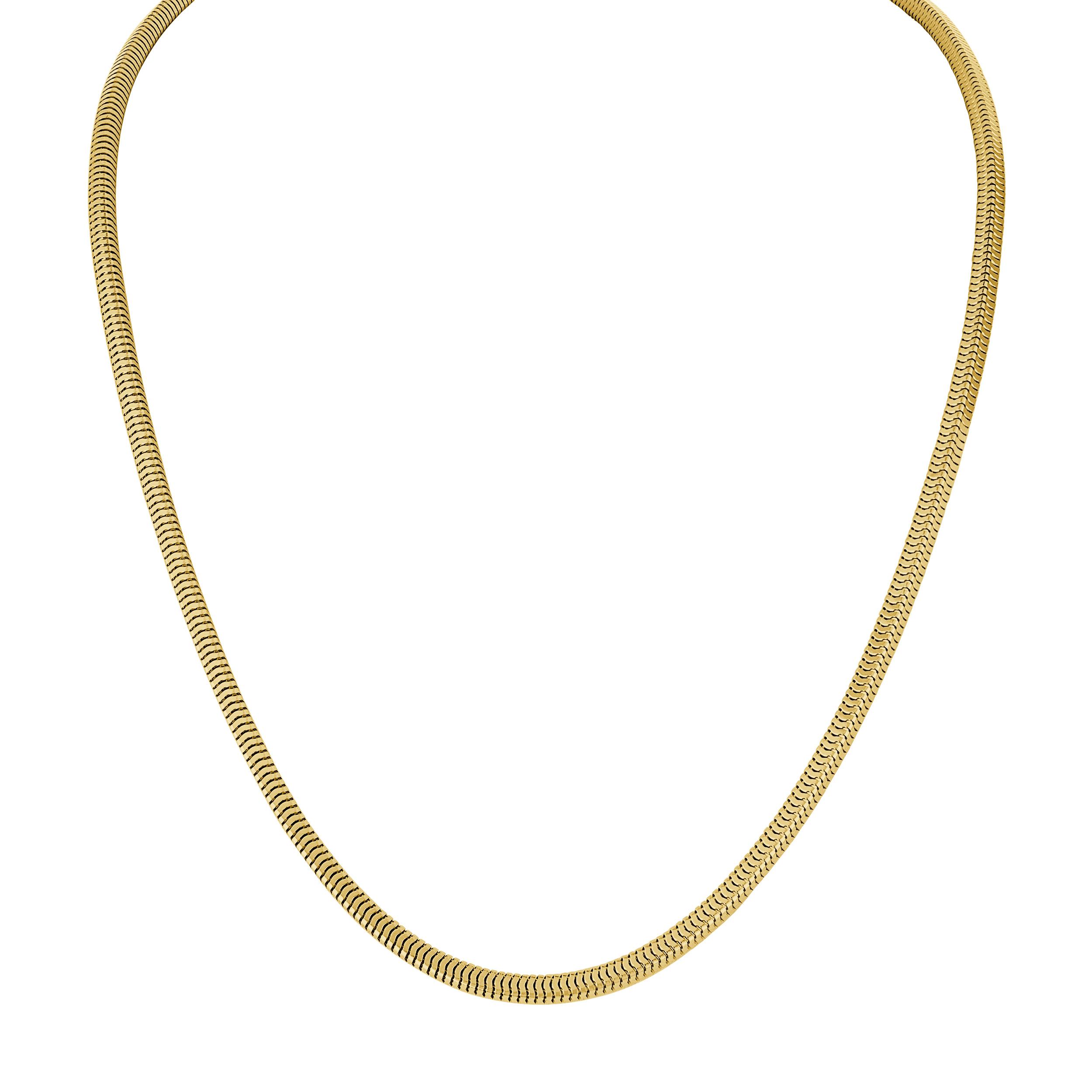 Icon Necklace 14K Yellow Gold Plated Sterling Silver Squared Snake Chain, 22"