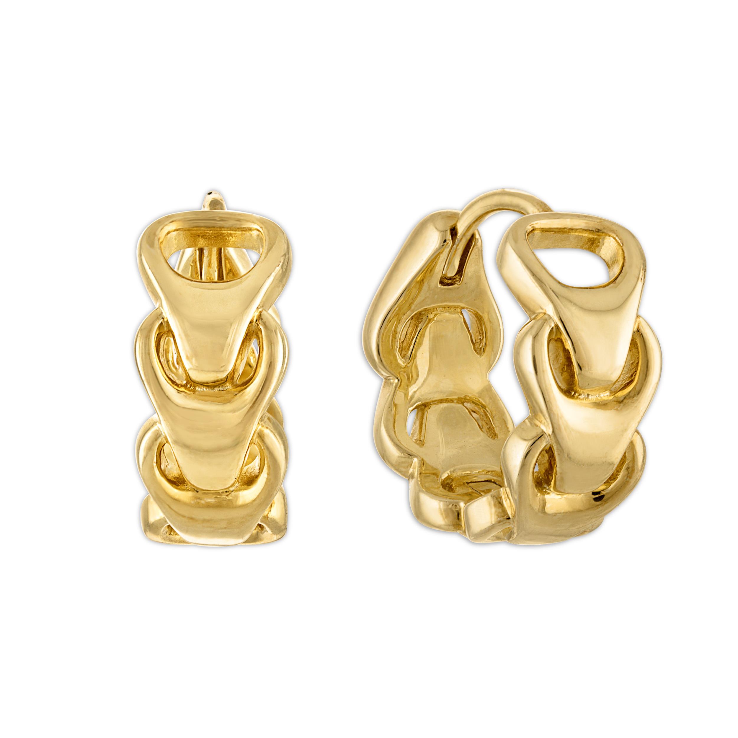 Bulova Link(tm) 14K Gold-plated Sterling Silver Huggie-style Hoop Earrings