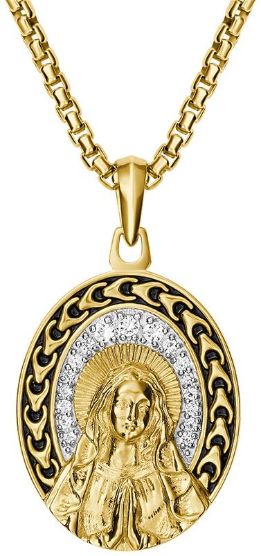 Bulova Link(tm) Pendant 14K Yellow Gold Plated Sterling Silver with .16 cttw white topaz