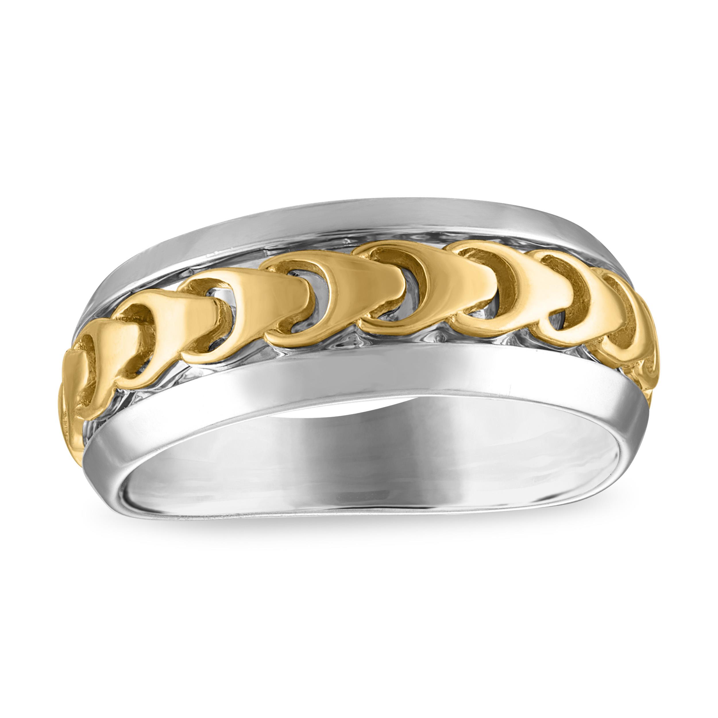 Bulova Link(tm) Two-tone 14K Gold-plated Sterling Silver Ring, 11